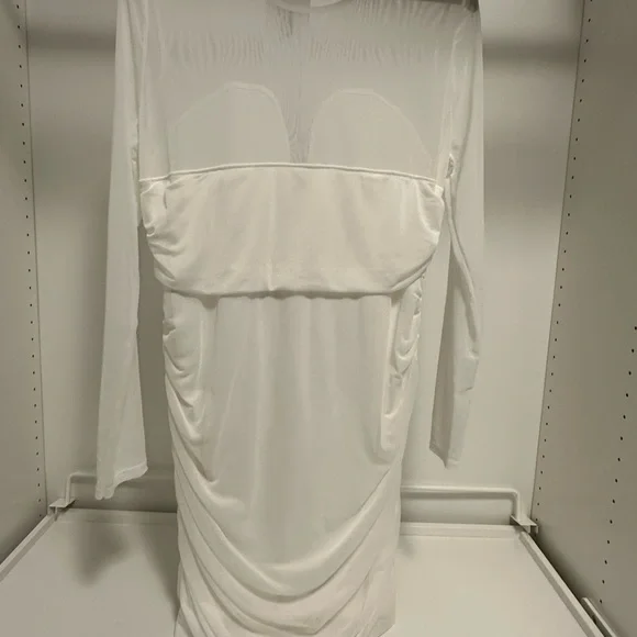 ASOS Style & Liberty Exclusive Mesh Insert Ruched Mini Body Con Dress in… - Picture 10 of 11